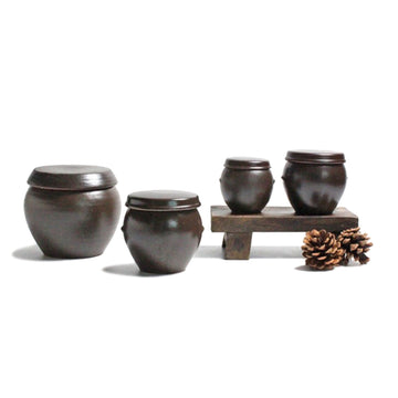 Korean Traditional Onggi Pottery Earthenware for Home & Aquarium Decor or Cruet