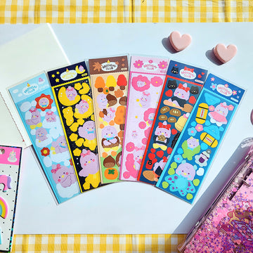 Chick K-design Diary Stickers - 6 Sticker Set Stationary Made in Korea