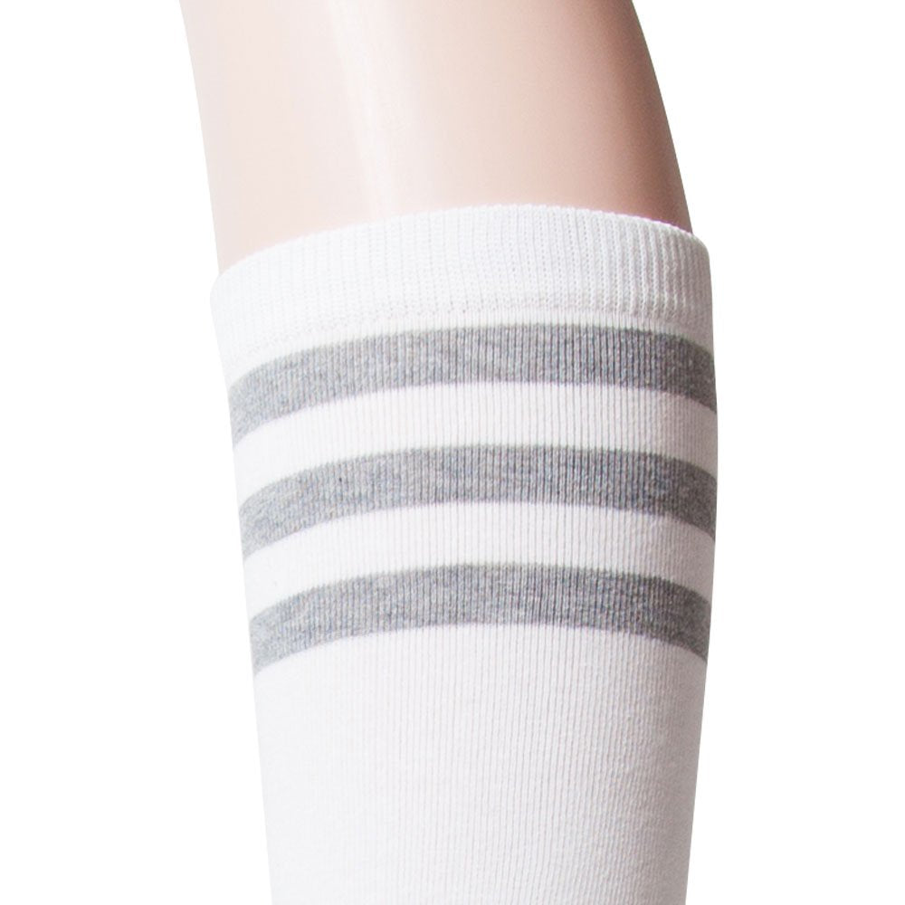 Sockstheway Womens Casual Knee High Tube Socks with Triple Stripes (1Pair)