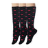 Sockstheway Womens Knee High Socks Heart Pattern Style BlackPink 3pairs