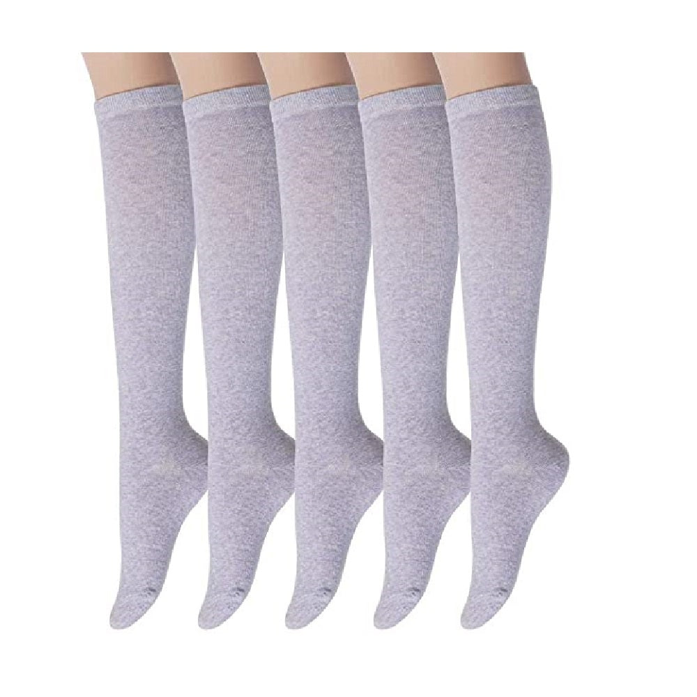 Sockstheway Womens Casual Knee High Socks with Vintage Style Purple 5pairs